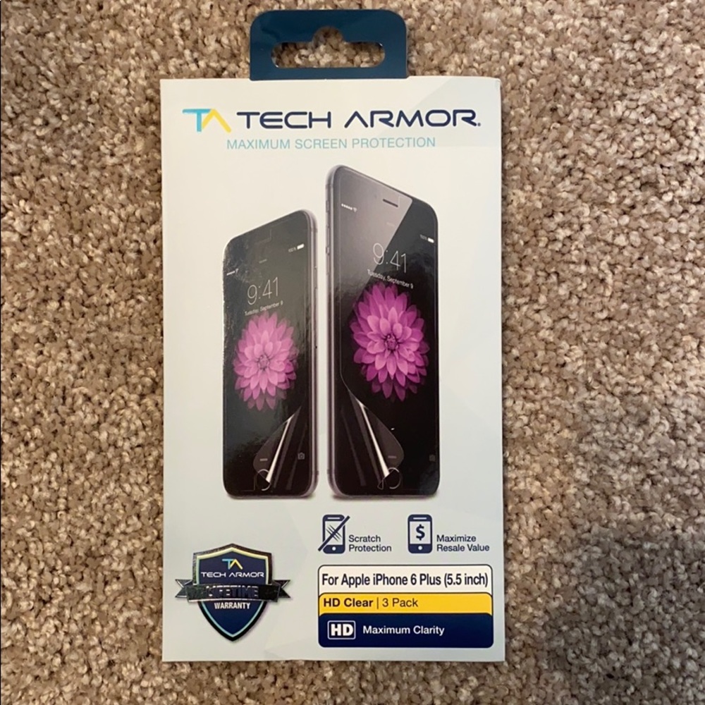 iPhone 6/6s Plus glass screen protector NWT! New!